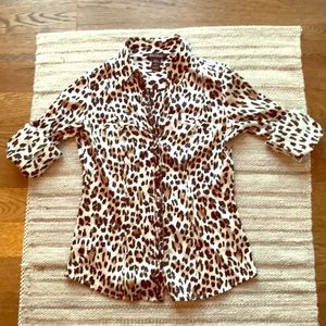 Animal print silk blouse